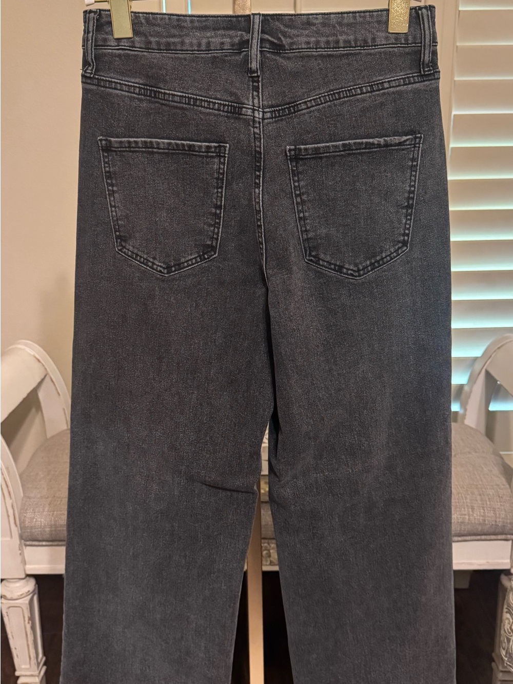 New York & Company High-Rise Wide Leg Jeans in Washed Black - Picture 5 of 8